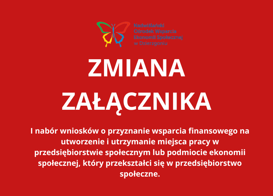 Zmiana Załącznik nr 2 – Biznesplan część finansowa